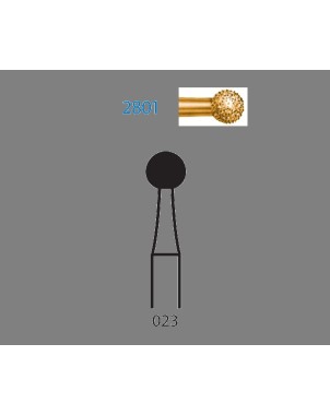 2801.314.023  KOMET FRESA DIAMANTE BOLA TURBINA ø 023 GRANO EXTRA GRUESO 5 ud.