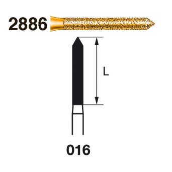 2886.314.016  KOMET FRESA DIAMANTE CILINDRICA TURBINA ø 016 GRANO EXTRA GRUESO 5 ud.