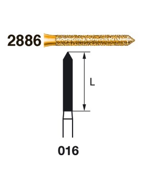 2886.314.016  KOMET FRESA DIAMANTE CILINDRICA TURBINA ø 016 GRANO EXTRA GRUESO 5 ud.