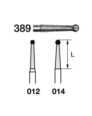 389.314.012  KOMET FRESA DIAMANTE CONICA REDONDEADA TURBINA ø 012 GRANO ESTANDAR 5 ud.