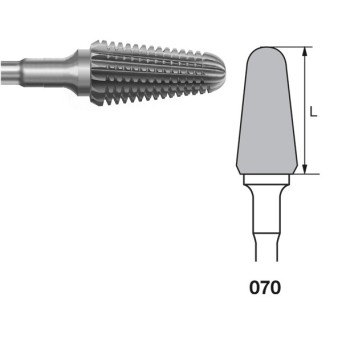 H79GSQ.104.070 KOMET FRESA C. TUNGSTENO CONICA REDONDEADA PIEZA DE MANO ø 070 - 1uds