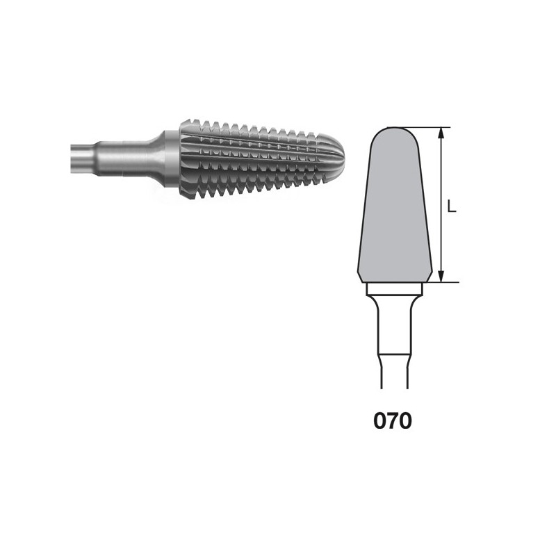 H79GSQ.104.070 KOMET FRESA C. TUNGSTENO CONICA REDONDEADA PIEZA DE MANO ø 070 - 1uds