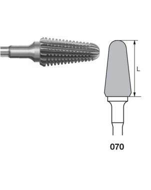 H79GSQ.104.070 KOMET FRESA C. TUNGSTENO CONICA REDONDEADA PIEZA DE MANO ø 070 - 1uds