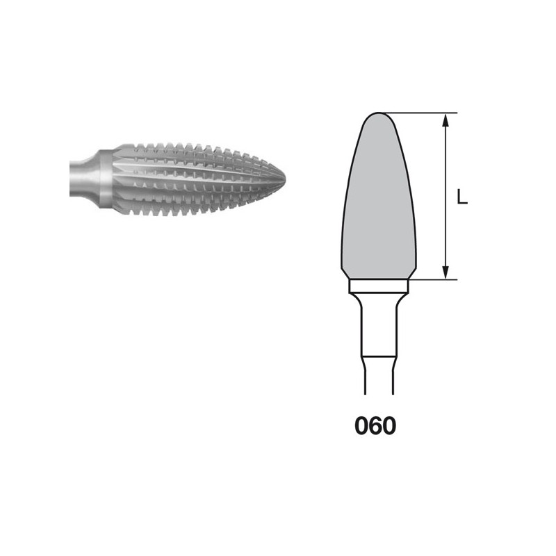 H251GSQ.104.060 KOMET FRESA C. TUNGSTENO BELLOTA PIEZA DE MANO ø 060 - 1uds