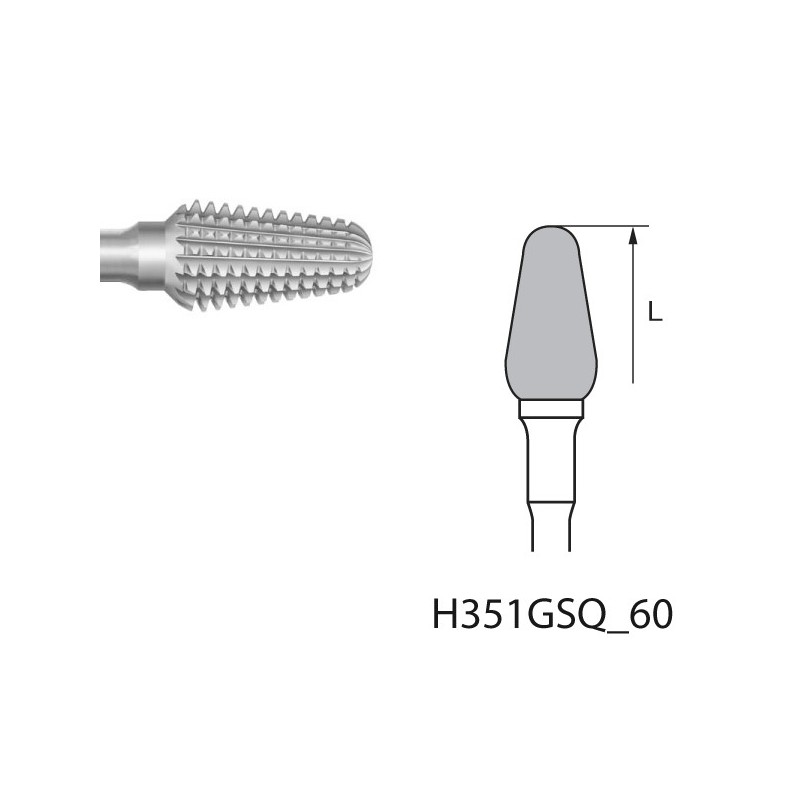 H351GSQ.104.060 KOMET FRESA C. TUNGSTENO BELLOTA PIEZA DE MANO ø 060 - 1uds