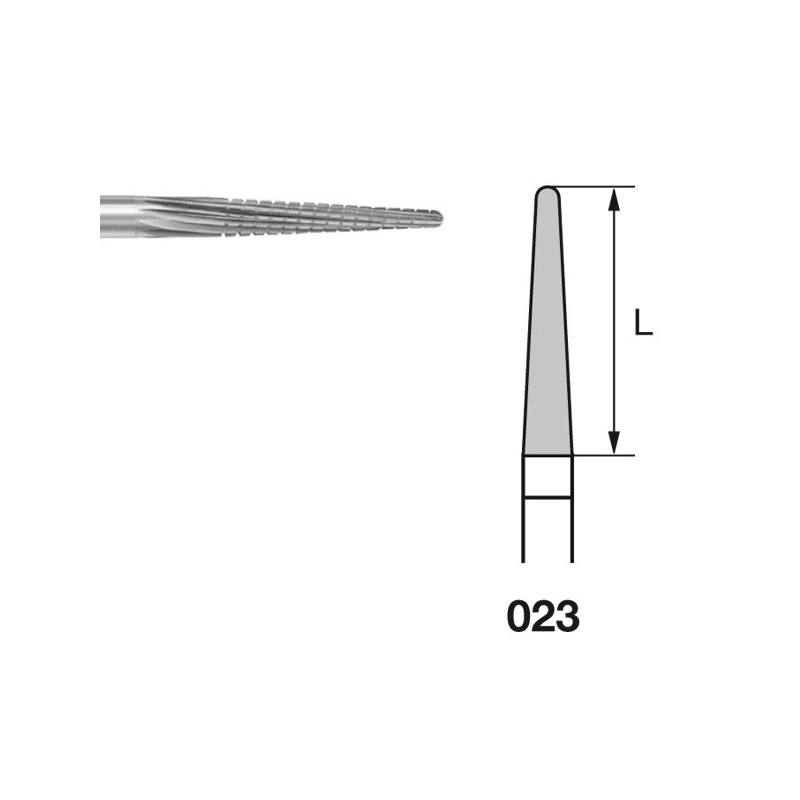H261GSQ.104.023 KOMET FRESA C. TUNGSTENO CONICA REDONDEADA PIEZA DE MANO ø 023 - 1uds