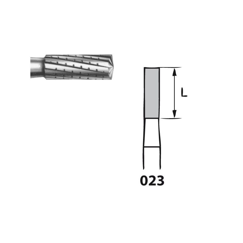 H260.104.023 KOMET FRESA C. TUNGSTENO CILINDRICA PIEZA DE MANO ø 023 - 5uds