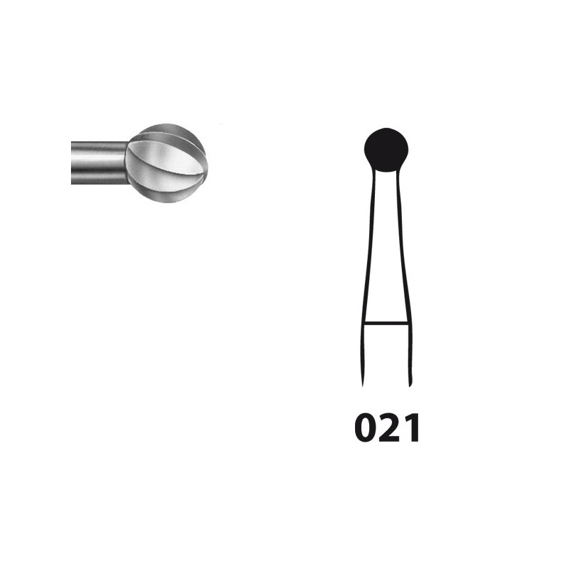 H71.104.021 KOMET FRESA C. TUNGSTENO REDONDA PIEZA DE MANO ø 021 - 5uds