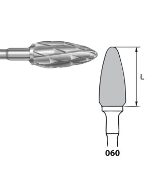 H251SGEA.104.060 KOMET FRESA C. TUNGSTENO BELLOTA PIEZA DE MANO ø 060 - 1uds