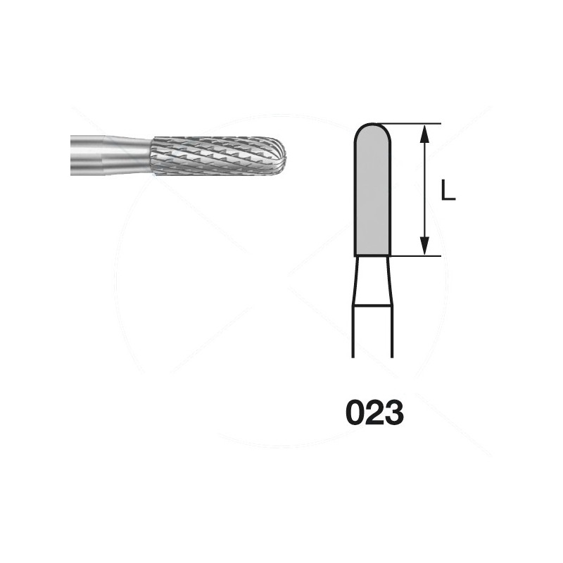 H129E.104.023 KOMET FRESA C. TUNGSTENO CILINDRICA REDONDEADA PIEZA DE MANO ø 023 - 1uds