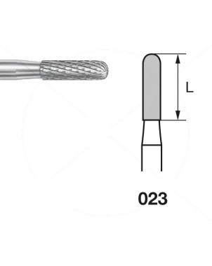 H129E.104.023 KOMET FRESA C. TUNGSTENO CILINDRICA REDONDEADA PIEZA DE MANO ø 023 - 1uds