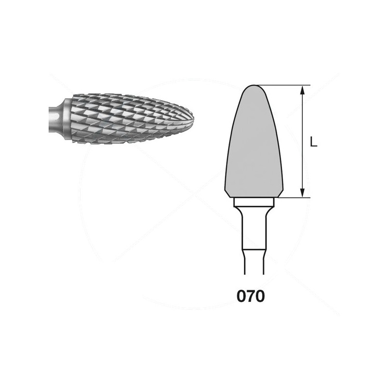 H251E.104.070 KOMET FRESA C. TUNGSTENO BELLOTA PIEZA DE MANO ø 070 - 1uds