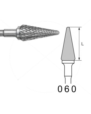 H257RE.104.060 KOMET FRESA C. TUNGSTENO CONICA REDONDEADA PIEZA DE MANO ø 060 - 1uds