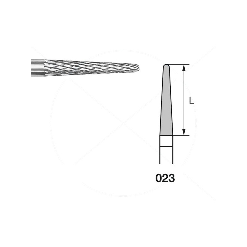 H261E.104.023 KOMET FRESA C. TUNGSTENO CONICA REDONDEADA PIEZA DE MANO ø 023 - 1uds