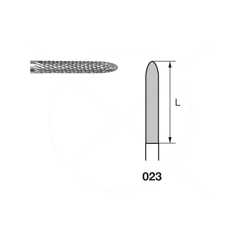 H295E.104.023 KOMET FRESA C. TUNGSTENO TORPEDO PIEZA DE MANO ø 023 - 1uds