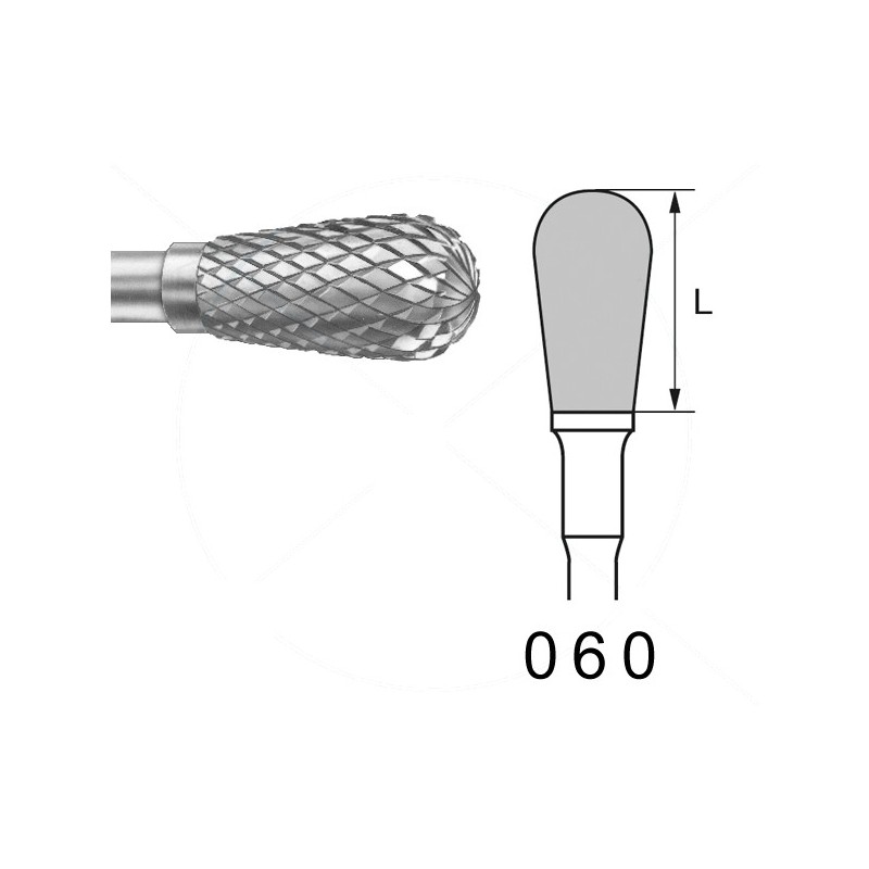 H77E.104.060 KOMET FRESA C. TUNGSTENO PERA PIEZA DE MANO ø 060 - 1uds