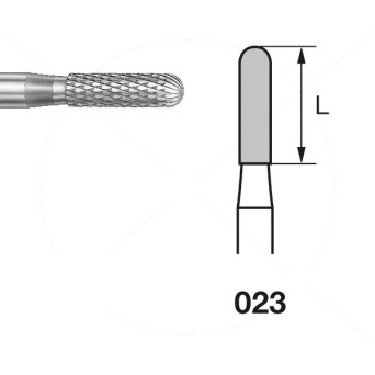 H129EF.104.023 KOMET FRESA C. TUNGSTENO CILINDRICA REDONDEADA PIEZA DE MANO ø 023 - 1uds