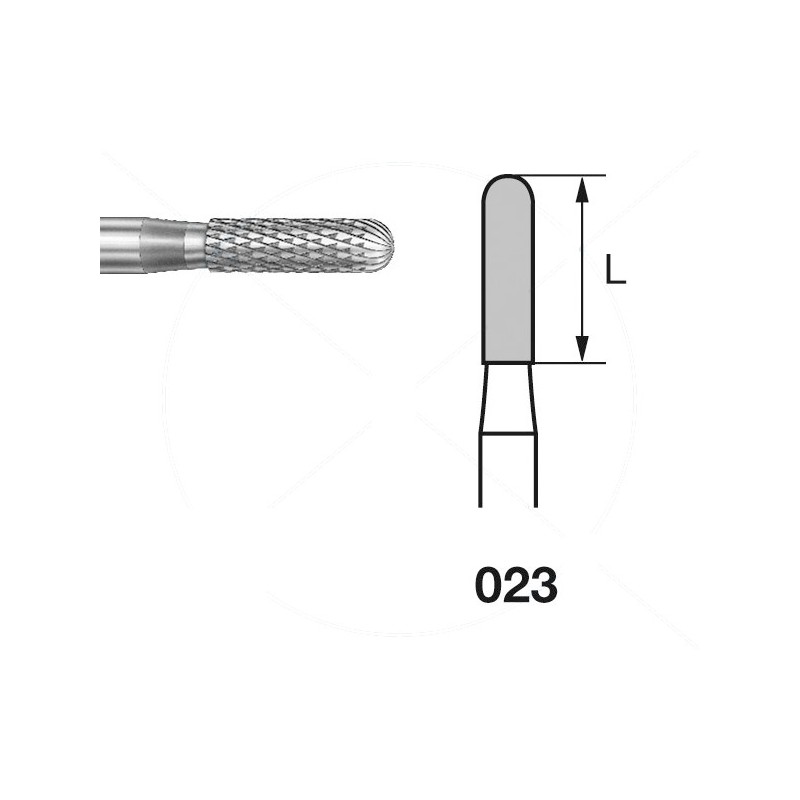 H129EF.104.023 KOMET FRESA C. TUNGSTENO CILINDRICA REDONDEADA PIEZA DE MANO ø 023 - 1uds