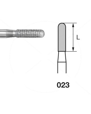 H129EF.104.023 KOMET FRESA C. TUNGSTENO CILINDRICA REDONDEADA PIEZA DE MANO ø 023 - 1uds