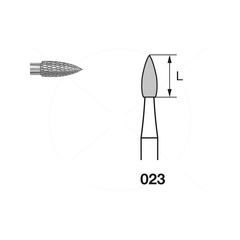 H78EF.104.023 KOMET FRESA C. TUNGSTENO LLAMA PIEZA DE MANO ø 023 - 1uds