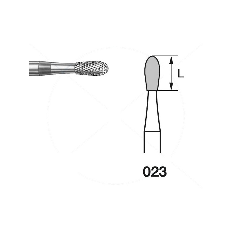 H88EF.104.023 KOMET FRESA C. TUNGSTENO GOTA PIEZA DE MANO ø 023 - 1uds