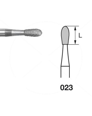 H88EF.104.023 KOMET FRESA C. TUNGSTENO GOTA PIEZA DE MANO ø 023 - 1uds