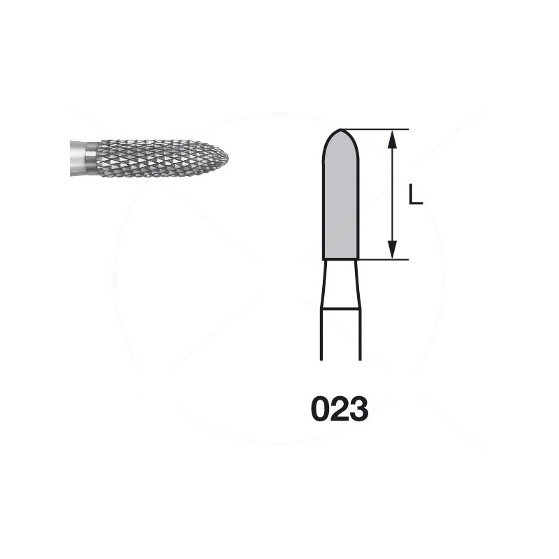 H139DF.104.023 KOMET FRESA C. TUNGSTENO TORPEDO PIEZA DE MANO ø 023 - 1uds