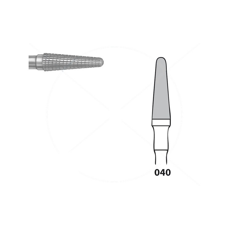 H79FSQ.104.040 KOMET FRESA C. TUNGSTENO CONICA REDONDEADA PIEZA DE MANO ø 040 - 1uds