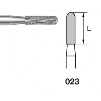 H129GTI.104.023 KOMET FRESA C. TUNGSTENO CILINDRICA REDONDEADA PIEZA DE MANO ø 023 - 1uds