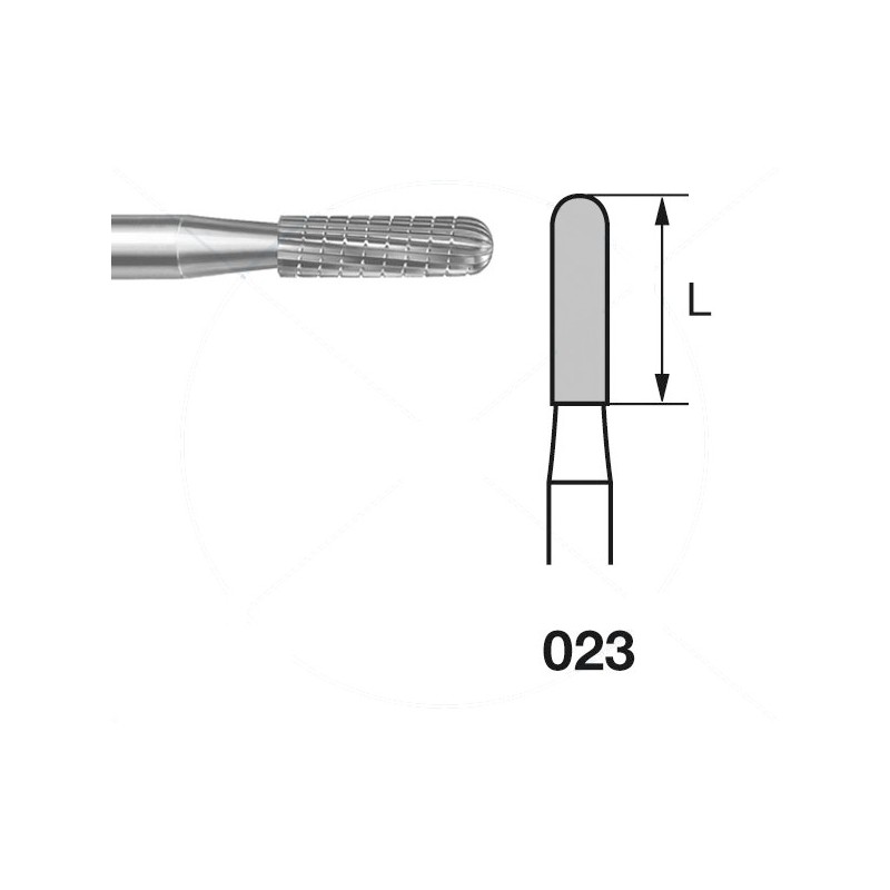 H129GTI.104.023 KOMET FRESA C. TUNGSTENO CILINDRICA REDONDEADA PIEZA DE MANO ø 023 - 1uds