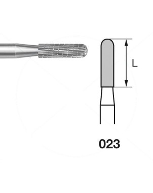 H129GTI.104.023 KOMET FRESA C. TUNGSTENO CILINDRICA REDONDEADA PIEZA DE MANO ø 023 - 1uds