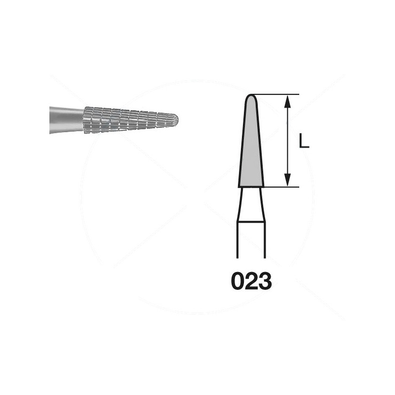 H138GTI.104.023 KOMET FRESA C. TUNGSTENO CONICA REDONDEADA PIEZA DE MANO ø 023 - 1uds