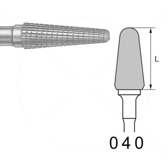 H79GTI.104.040 KOMET FRESA C. TUNGSTENO CILINDRICA REDONDEADA PIEZA DE MANO ø 040 - 1uds