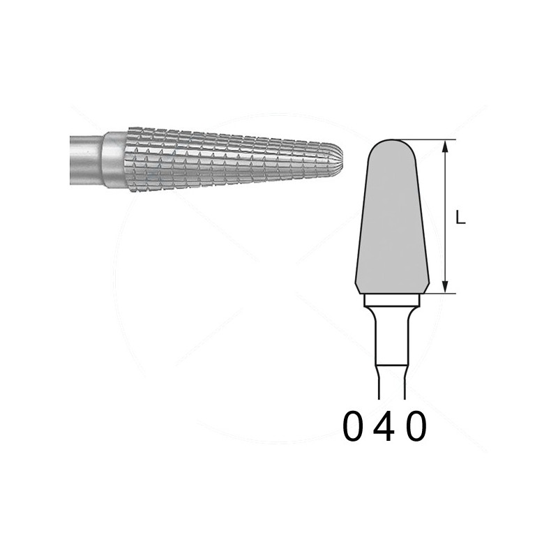H79GTI.104.040 KOMET FRESA C. TUNGSTENO CILINDRICA REDONDEADA PIEZA DE MANO ø 040 - 1uds