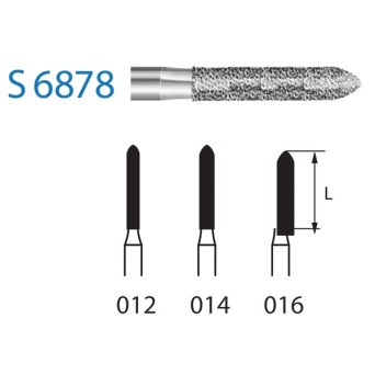 S6878.314.016  KOMET FRESA DIAMANTE TORPEDO TURBINA ø 016 GRANO GRUESO S 5 ud.