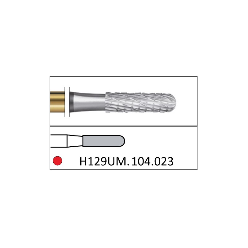 H129UM.104.023 KOMET FRESA C. TUNGSTENO CILINDRICA REDONDEADA PIEZA DE MANO ø 023 - 1uds