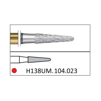 H138UM.104.023 KOMET FRESA C. TUNGSTENO CONICA REDONDEADA PIEZA DE MANO ø 023 - 1uds