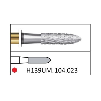 H139UM.104.023 KOMET FRESA C. TUNGSTENO TORPEDO PIEZA DE MANO ø 023 - 1uds