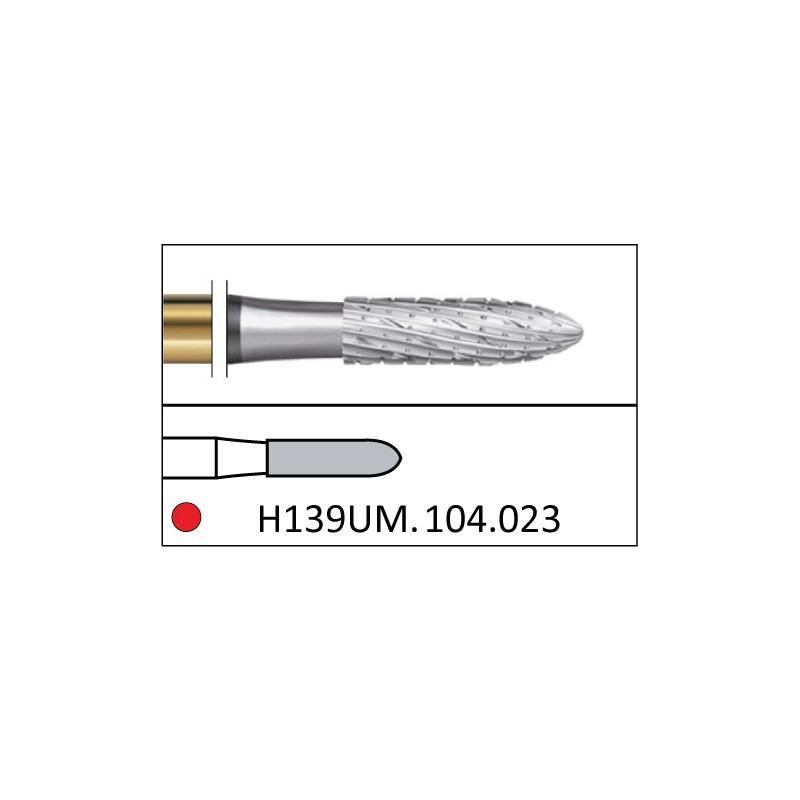 H139UM.104.023 KOMET FRESA C. TUNGSTENO TORPEDO PIEZA DE MANO ø 023 - 1uds