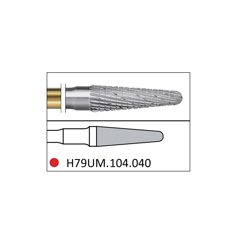 H79UM.104.040 KOMET FRESA C. TUNGSTENO CONICA REDONDEADA PIEZA DE MANO ø 040 - 1uds