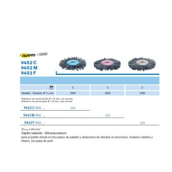 9452F.900.220 KOMET cepillo gris silicona/carburo
