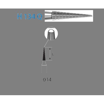 H134Q.314.014  KOMET FRESA C. TUNGSTENO LANZA TURBINA ø 014  5 ud.