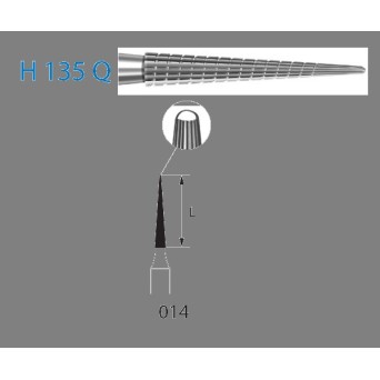 H135Q.314.014  KOMET FRESA C. TUNGSTENO LANZA TURBINA ø 014  5 ud.