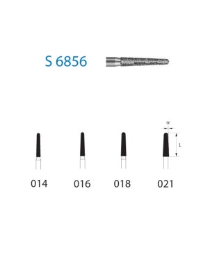 S6856.314.016  KOMET FRESA DIAMANTE CONICA REDONDEADA TURBINA ø 016 GRANO GRUESO S 5 ud.