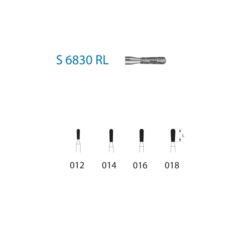 S6830RL.314.012  KOMET FRESA DIAMANTE PERA TURBINA ø 012 GRANO GRUESO S 5 ud.