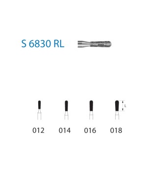 S6830RL.314.014  KOMET FRESA DIAMANTE PERA TURBINA ø 014 GRANO GRUESO S 5 ud.