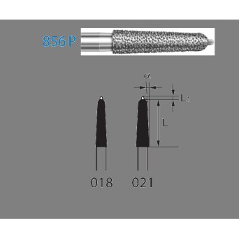 856P.314.018  KOMET FRESA DIAMANTE CONICA REDONDEADA PUNTA GUÍA TURBINA ø 018 GRANO ESTANDAR 5 ud.