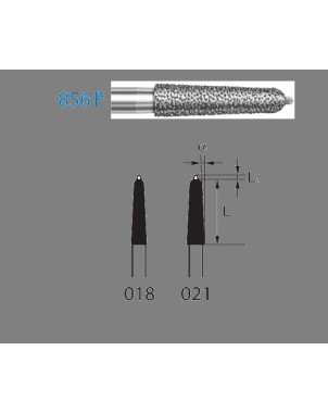 856P.314.018  KOMET FRESA DIAMANTE CONICA REDONDEADA PUNTA GUÍA TURBINA ø 018 GRANO ESTANDAR 5 ud.