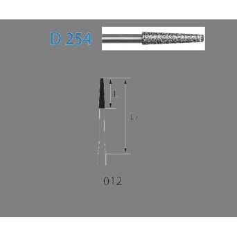 D254.314.012  KOMET FRESA DIAMANTE CONICA TURBINA ø 012 GRANO ESTANDAR 5 ud.