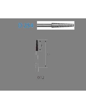 D254.314.012  KOMET FRESA DIAMANTE CONICA TURBINA ø 012 GRANO ESTANDAR 5 ud.